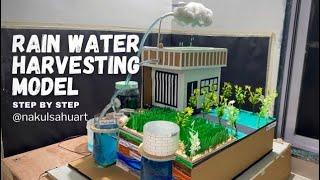 Rain Water Harvesting Model Working model #science #schoolproject Nakul Sahu Art