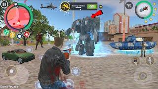 Rope Hero: Vice Town (Mutant Man Freeze Car Robot) Tank Hard Freeze on Road - Android Gameplay HD