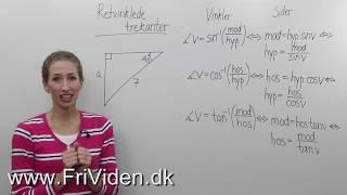 Anvendelse af sinus cosinus og tangens i Retvinklede trekanter - del 1