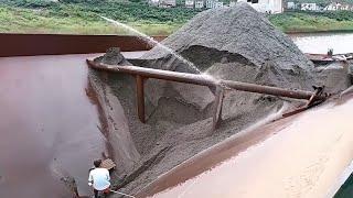 Barge unloading | Satisfying video