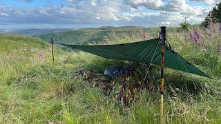 Tarp and Bivy in Kidland Forest Northumberland