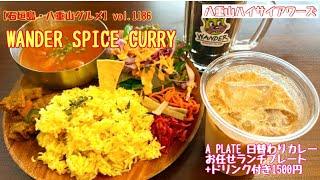 【石垣島・八重山グルメ】vol.1186 WANDER SPICE CURRY  A PLATE 日替わりカレー　お任せランチプレート+ドリンク付き1500円