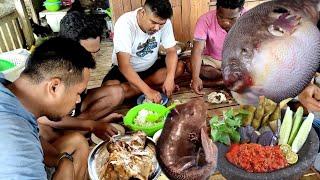 Aksi Nek4t,! MeNyantap Ikan BUNTAL BER4CUN Hasil Dari Mancing. | Eating puffer fish