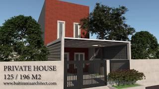 Desain rumah 2 lantai semi industrial minimalis