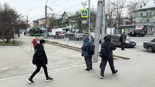 4k Novosibirsk Siberia Walk down the street Big city Russia