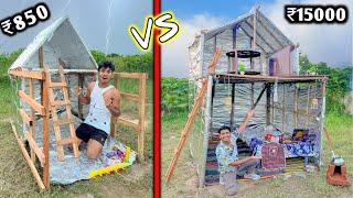 Overnight Survival Challenge | Low budget Aluminium foil House Challenge | 850 Vs 15000  Challenge