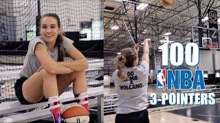 Shooting 100 NBA 3-Pointers   | How Many Can I Make!??? // Rachel DeMita