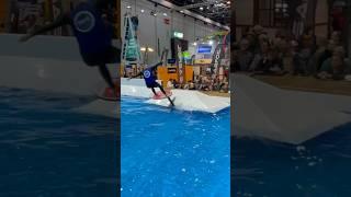 Skateboarding meets Foiling at the boot Düsseldorf @indianapaddlesurf #foiling #pumpfoiling