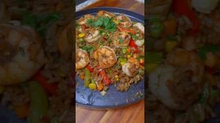 jamaican jerk shrimp fried rice | jamaican style fried rice