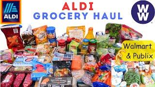 GROCERY HAUL | ALDI GROCERY HAUL WITH SMALL WALMART & PUBLIX HAUL | WW POINTS & CALORIES