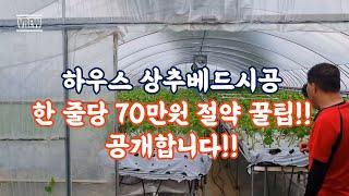 하우스 상추 베드 시공시 한 줄당 70만원 절약 꿀팁을 공개합니다