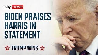 Biden gives first public reaction after Trump victory | US Election 2024