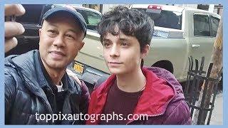 Lucas Jade Zumann being cute, signs autographs for TopPix