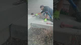 #concreteleveling #satisfying Lifting Concrete Front Step Using Polyurethane Foam #indianapolis