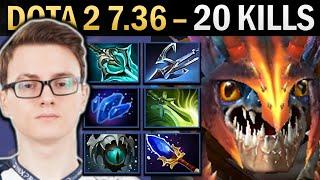 Slark Gameplay Miracle with 20 Kills and Harpoon - Dota 7.36