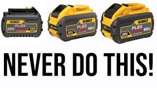 NEVER USE DEWALT FLEXVOLT BATTERIES ON 20V MAX TOOLS!