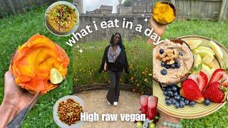 HIGH RAW what I eat in a day vegan | crispy curry chickpeas, vanilla hummus,