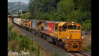 Triple EMD’s On KiwiRail Freight Train 962!!