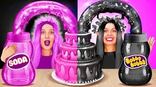 BLACK vs. PINK COLORS CHALLENGE || Hilarious 1-Color Party Games & Epic Makeovers by 123 GO! GLOBAL