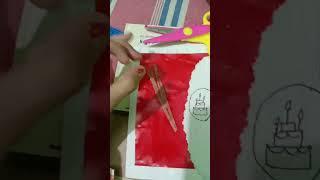 how to make paper greeting card of birthday  #palak ' s drawing and comedy+ many activities#