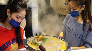 年輕姐妹製作煎餅果子│Both sweet and salty! Young sisters making Chinese and Western pancakes