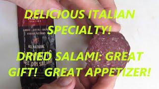 DELICIOUS Authentic Beef or PORK Dry Salami Italian Specialty GREAT GIFT IDEA REVIEW