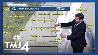 Southeast Wisconsin picking up some lake effect snow Monday