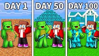 Mikey and JJ From Noob To Storm Village in Minecraft (Maizen)