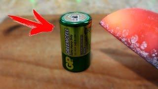 EXPERIMENT Glowing 1000 degree KNIFE VS BATTERY