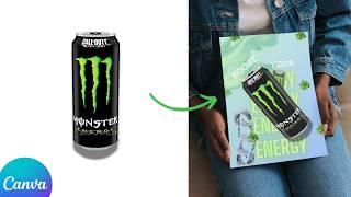 Energy Drink Poster Design Made EASY with Canva Step by Step