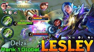 MANIAC Lesley the Deadly Sniper! - Top 1 Global Lesley by Delzx - Mobile Legends