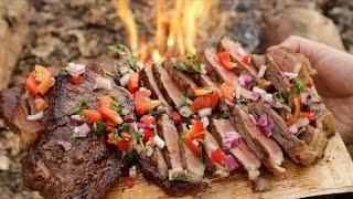 Jacks Creek Sirloin Steaks on a Campfire