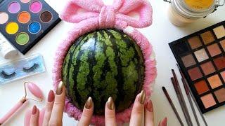 ASMR Makeup on Watermelon (No talking)