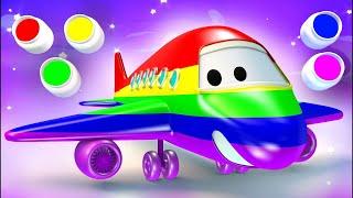 Learn Colors with Plane Paint  - Panda Bo Finger Family & Nursery Rhymes