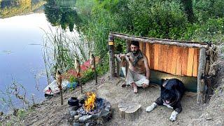 SURVIVAL CHALLENGE (NO FOOD, NO SHELTER) Catch and Cook - FISHING. Bushcraft Camping