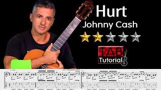 Hurt by Johnny Cash | Fingerstyle Guitar Tutorial + Sheet & Tab