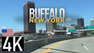 Buffalo, New York 4K Street Tour - Driving in I-190 and Downtown Buffalo