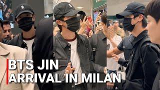 BTS Jin Arrival in Milan Italy For Gucci Fashion Show | Jin 진 in Milan Fashion Week 2024