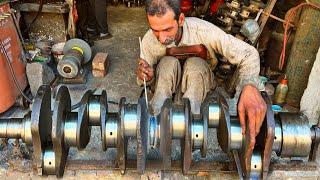 Old School Repair | Experience Machinist Rebuilding Wrecked Crankshaft From Main Journal