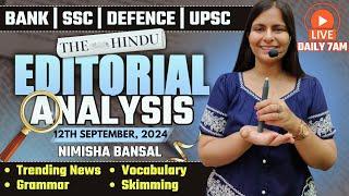 Editorial Analysis | 12th September ,2024 | Vocab, Grammar, Reading, Skimming | Nimisha Bansal