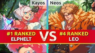 GGST ▰ Kayos (#1 Ranked Elphelt) vs Neos (#4 Ranked Leo). High Level Gameplay