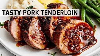 Most Flavorful PORK TENDERLOIN with Honey Garlic Glaze!