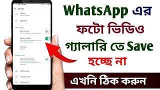 WhatsApp এর ফটো ভিডিও গ্যালারি তে সেভ হচ্ছে না | Whatsapp photos not showing in gallery #whatsapp