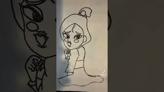 Khalil fans art- drawing of Mulan as a child 