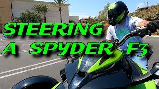 Can Am Spyder - Steering a Can Am Spyder F3 // How does a Spyder handle? // Spyder F3, RT channel