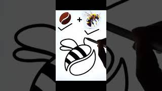 how to design a logo | combination logo #bee #coffee #shorts