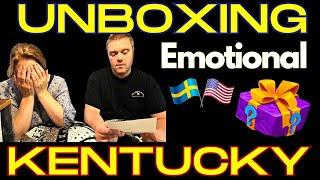 Swedish Couple unbox AMAZING things from Kentucky!!