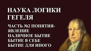 Наука Логики #2 Понятия- Явление, Наличное Бытие, Бытие в себе, Бытие для иного