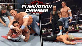 WWE Men's Elimination Chamber match 2025 + John Cena HEEL TURN! Highlights | WWE 2K24 SIMULATION