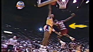 Byron Scott Dunks Over Michael Jordan! Lakers Fans Go Crazy!(1989)